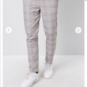 Plaid slim fit pants